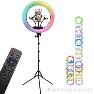 Tela sensível ao toque LED Video selfie RGB Ring Light